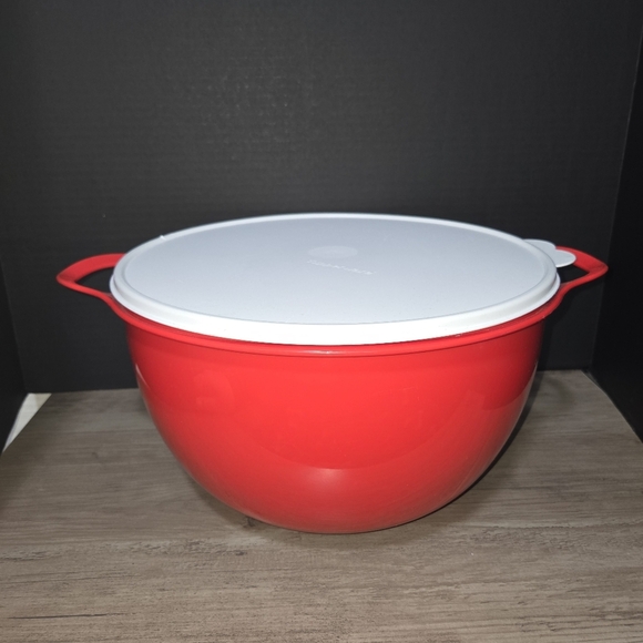 42cup / 10L Red Thatsa Bowl With White Lid 28278 and 5377A - Picture 1 of 8